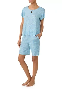 Women's Shirt and Shorts Pajama Bermuda Set
