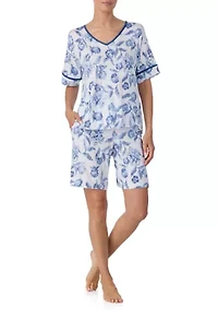 Men's Short Sleeve Bermuda Shorts Set