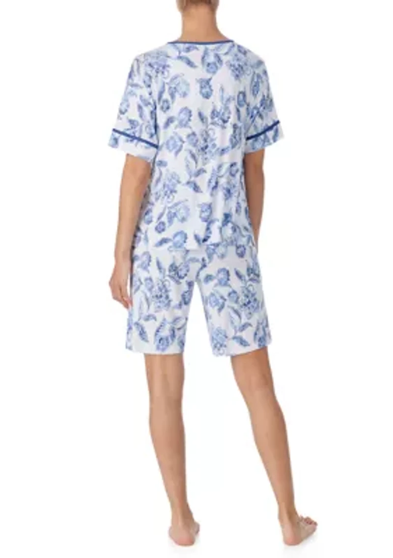 Men's Short Sleeve Bermuda Shorts Set