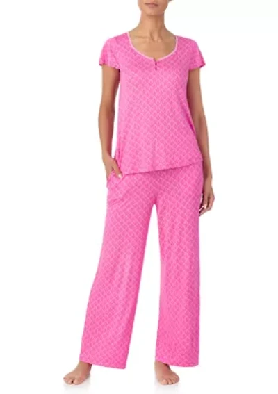 Women's Short Sleeve Top and Pant Pajama Set