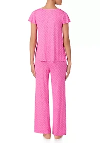 Women's Short Sleeve Top and Pant Pajama Set