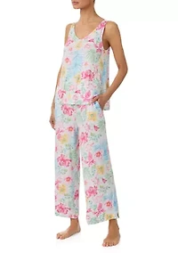 Women's Tank Top and Cropped Pants Pajama Set
