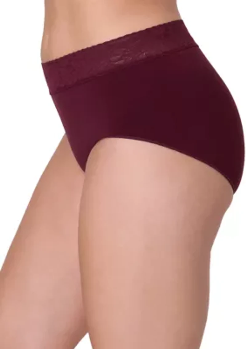Modern Seamless Lace Trim Brief Underwear