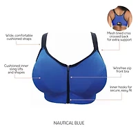 Wave Front Zipper Sports Bra