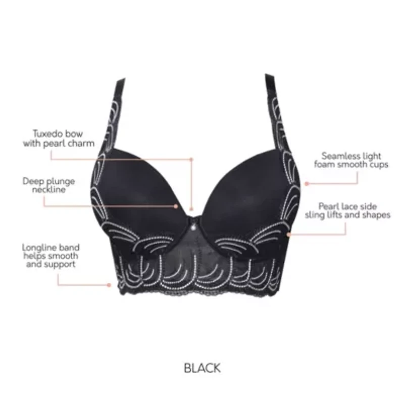 Pearl Longline Plunge Bra