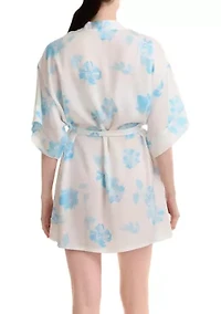 Women's Washed Satin Kimono Robe