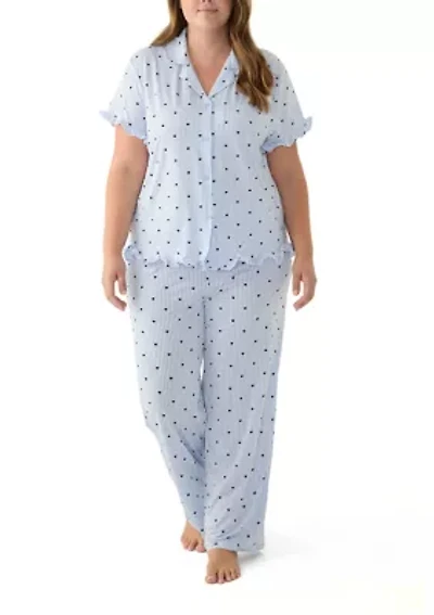 Plus Notch Ruffle Pajama Set