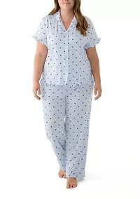 Plus Notch Ruffle Pajama Set