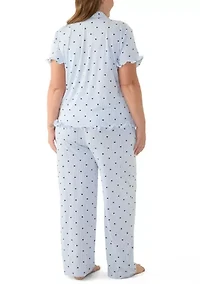 Plus Notch Ruffle Pajama Set