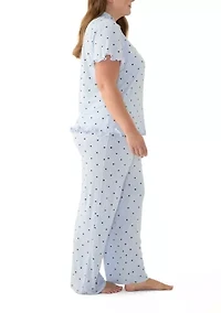 Plus Notch Ruffle Pajama Set