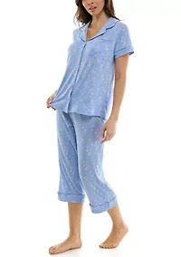Printed Notch Capri Pajama Set