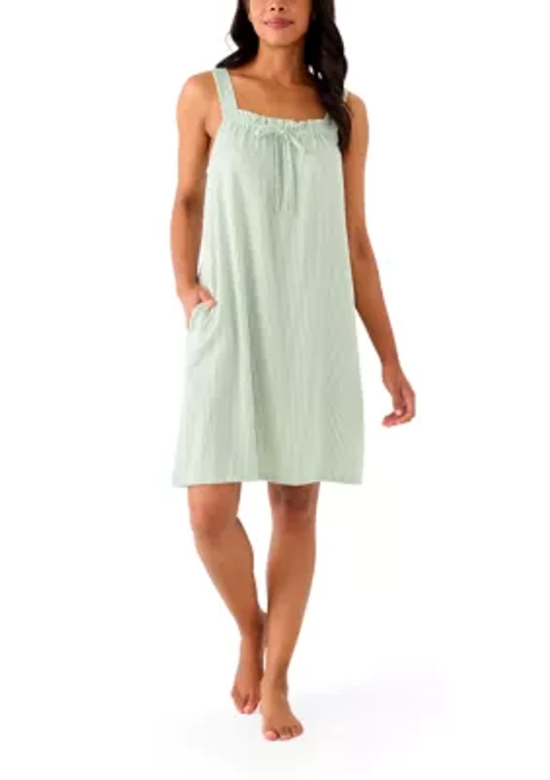 Women's Knit Seersucker Tank Dress