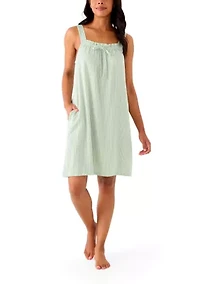 Women's Knit Seersucker Tank Dress