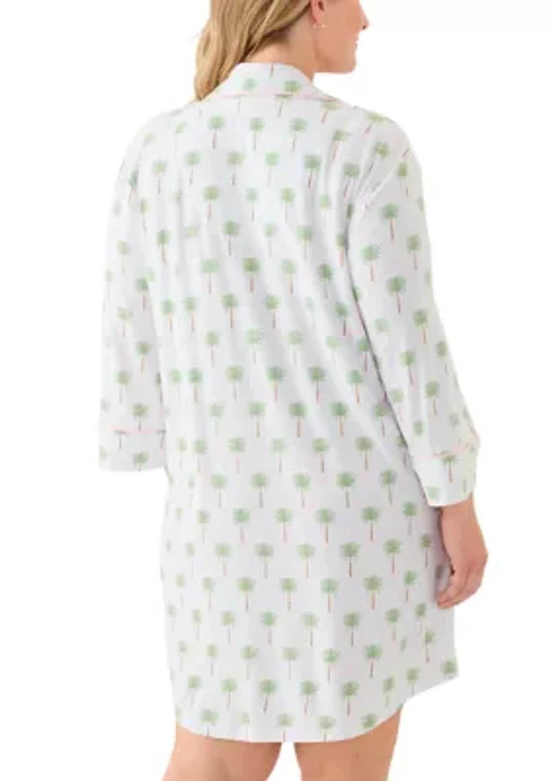 Plus Long Sleeve Knit Sleep Shirt