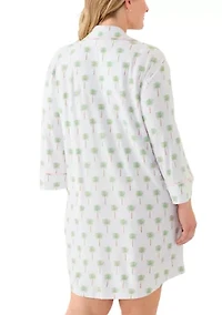 Plus Long Sleeve Knit Sleep Shirt