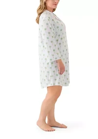 Plus Long Sleeve Knit Sleep Shirt