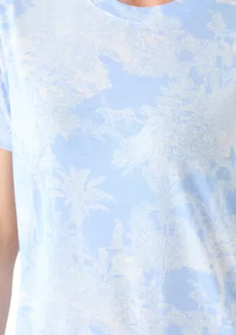 Women's Short Sleeve Wide Crop Knit Pajama Set