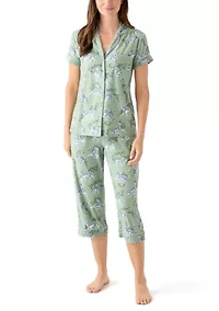Yummy Printed Notch Collar Pajama Set
