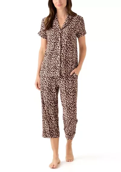 Yummy Printed Notch Collar Pajama Set