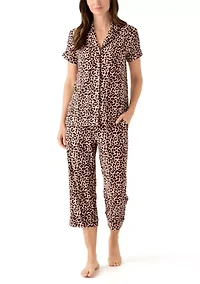 Yummy Printed Notch Collar Pajama Set