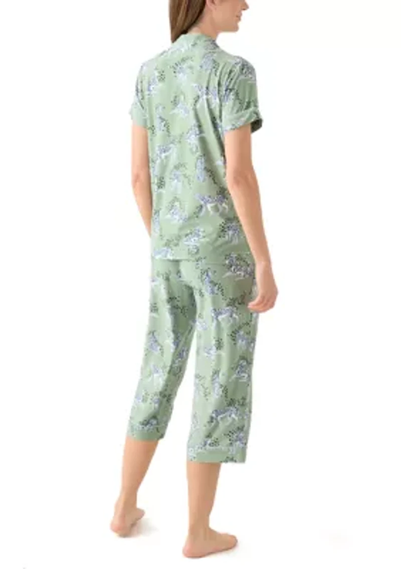 Yummy Printed Notch Collar Pajama Set