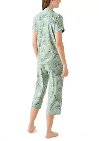 Yummy Printed Notch Collar Pajama Set