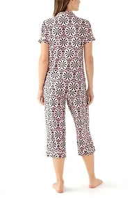Yummy Printed Notch Collar Pajama Set