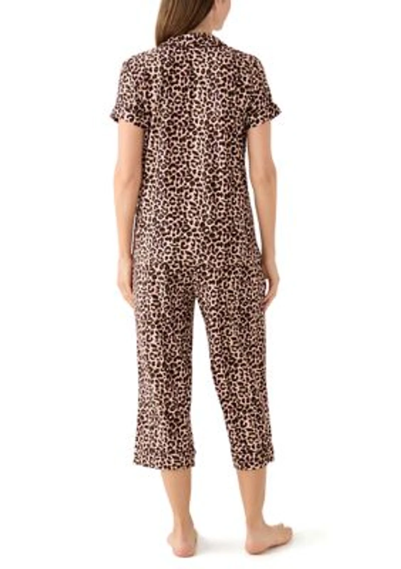 Yummy Printed Notch Collar Pajama Set