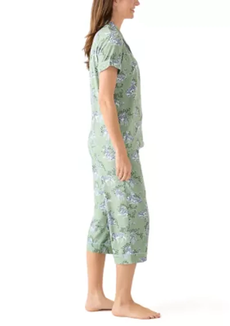Yummy Printed Notch Collar Pajama Set
