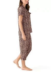 Yummy Printed Notch Collar Pajama Set