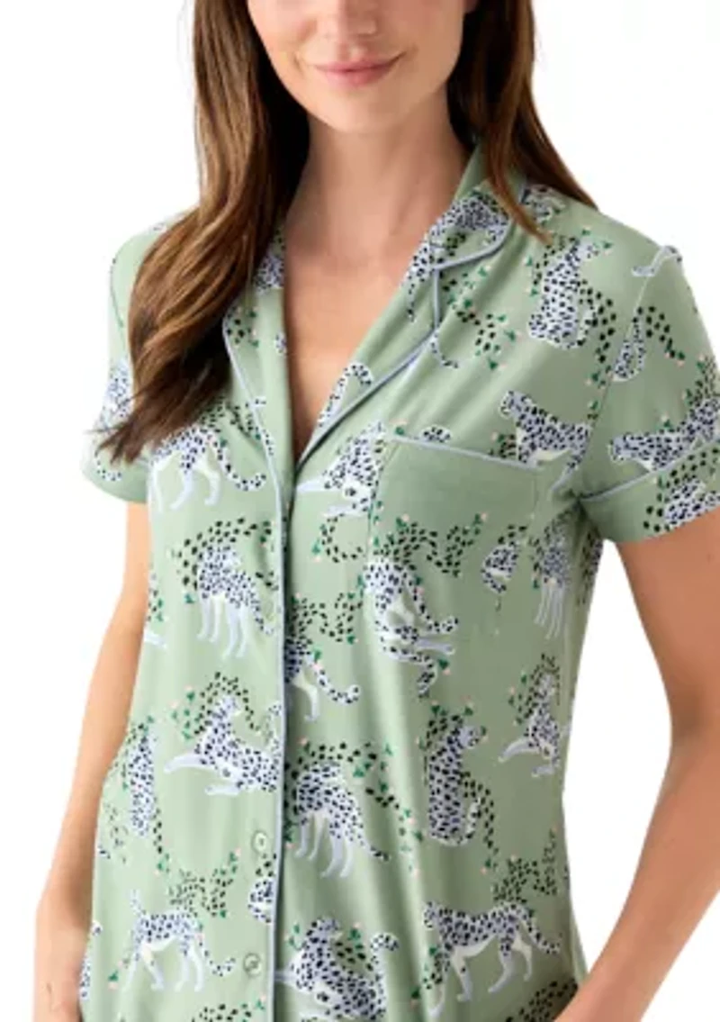 Yummy Printed Notch Collar Pajama Set