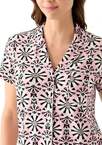 Yummy Printed Notch Collar Pajama Set