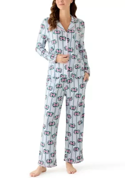 Women's Ruffle Notch Pajama Set