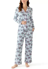 Women's Ruffle Notch Pajama Set