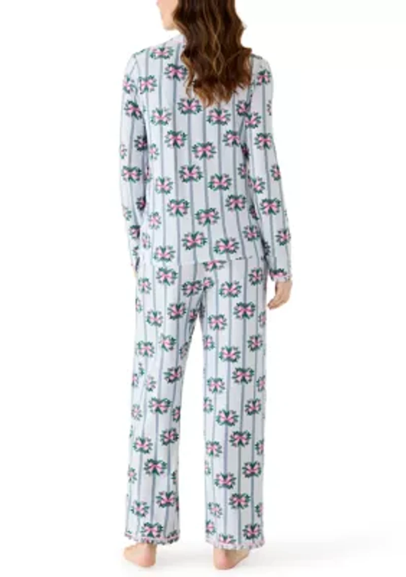 Women's Ruffle Notch Pajama Set