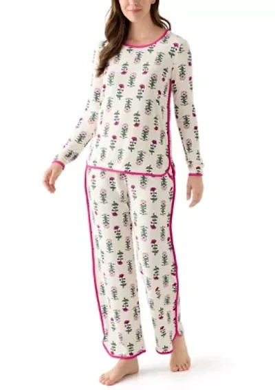 Women's Long Sleeve Pajama Top and Pants Set