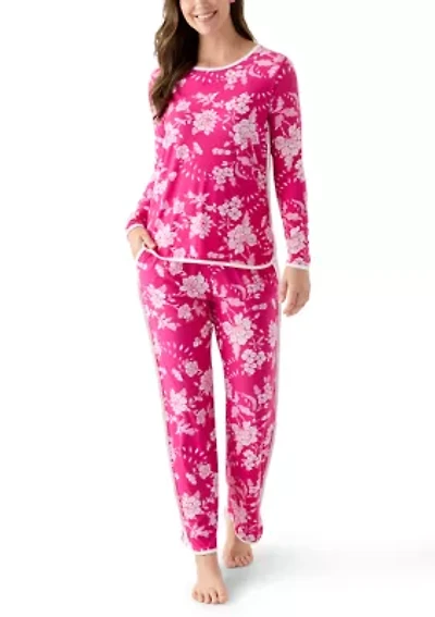 Women's Long Sleeve Pajama Top and Pants Set