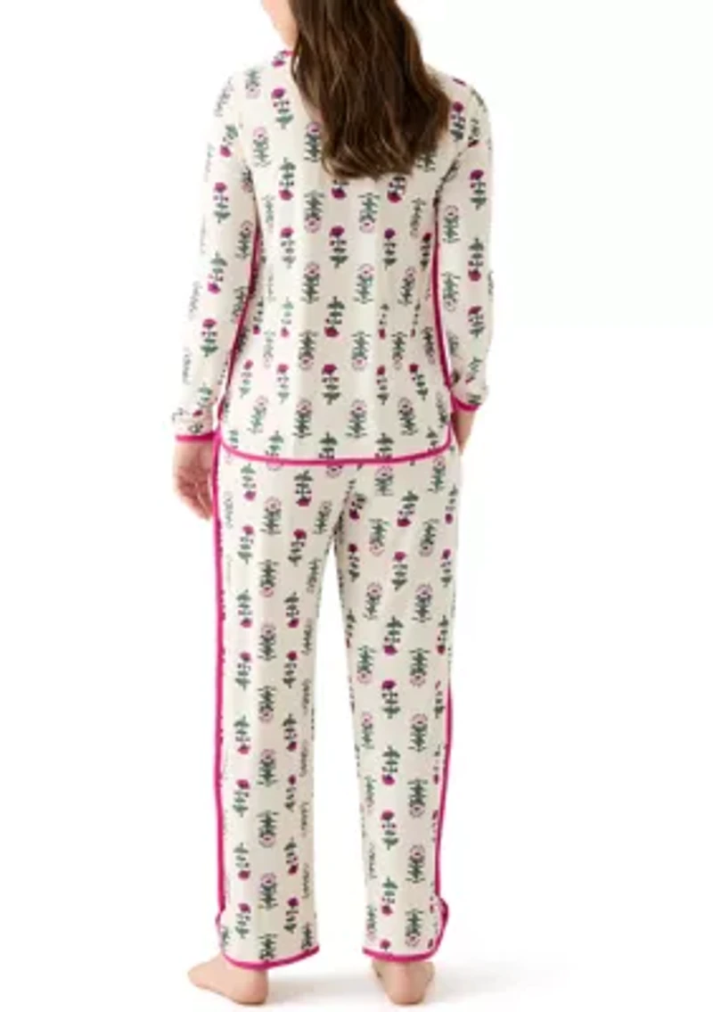 Women's Long Sleeve Pajama Top and Pants Set