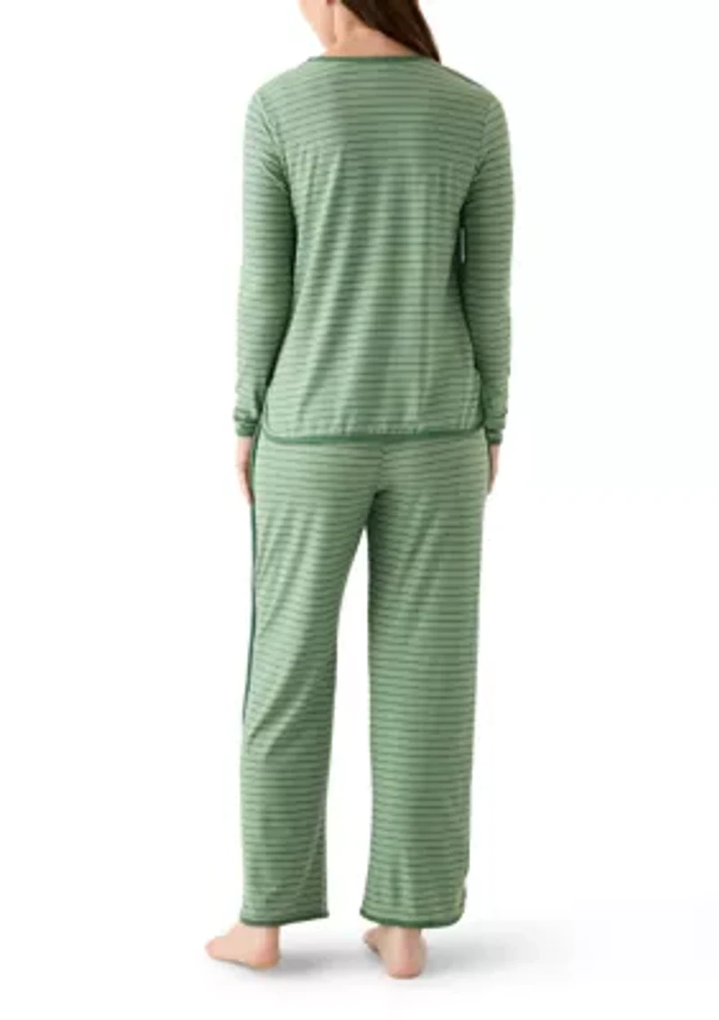 Women's Long Sleeve Pajama Top and Pants Set