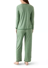 Women's Long Sleeve Pajama Top and Pants Set