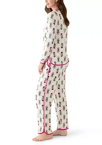 Women's Long Sleeve Pajama Top and Pants Set