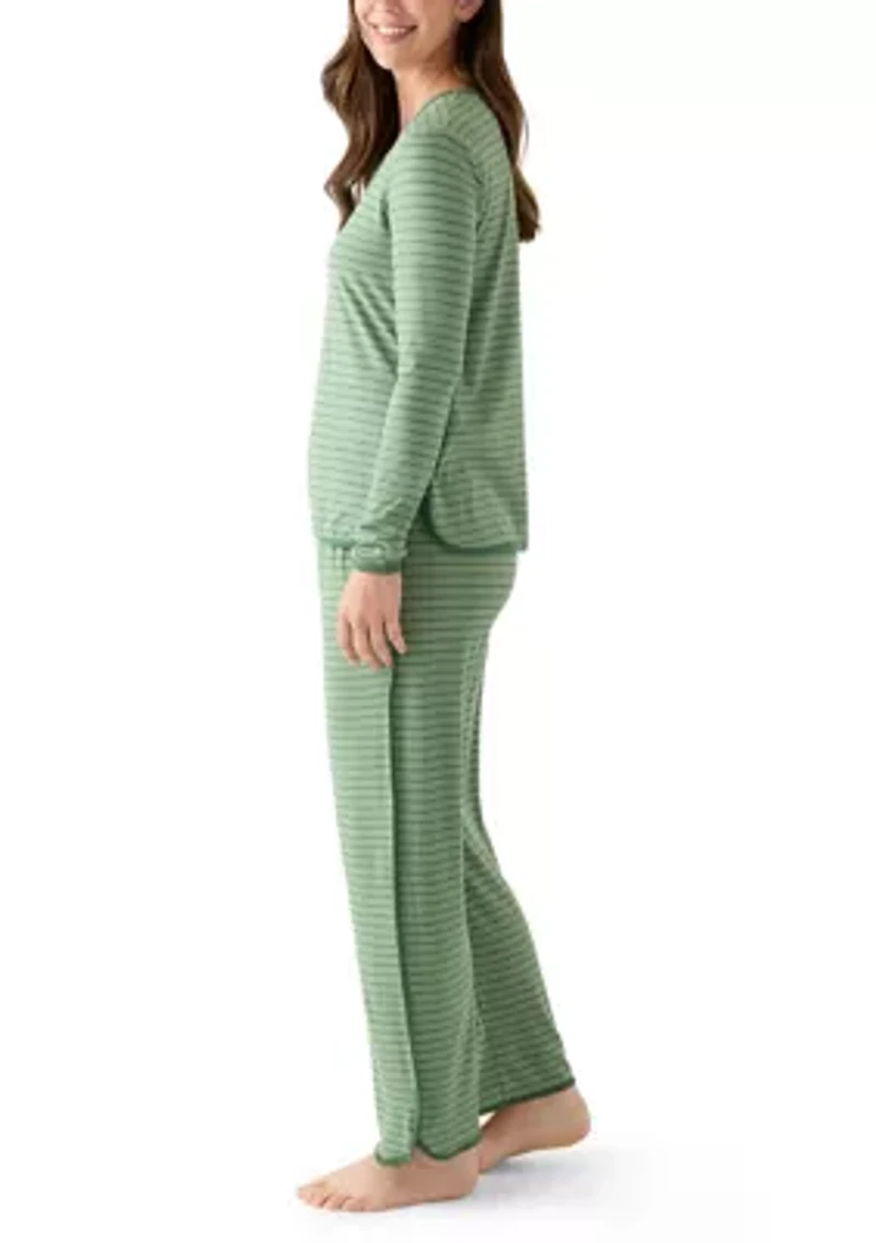 Women's Long Sleeve Pajama Top and Pants Set