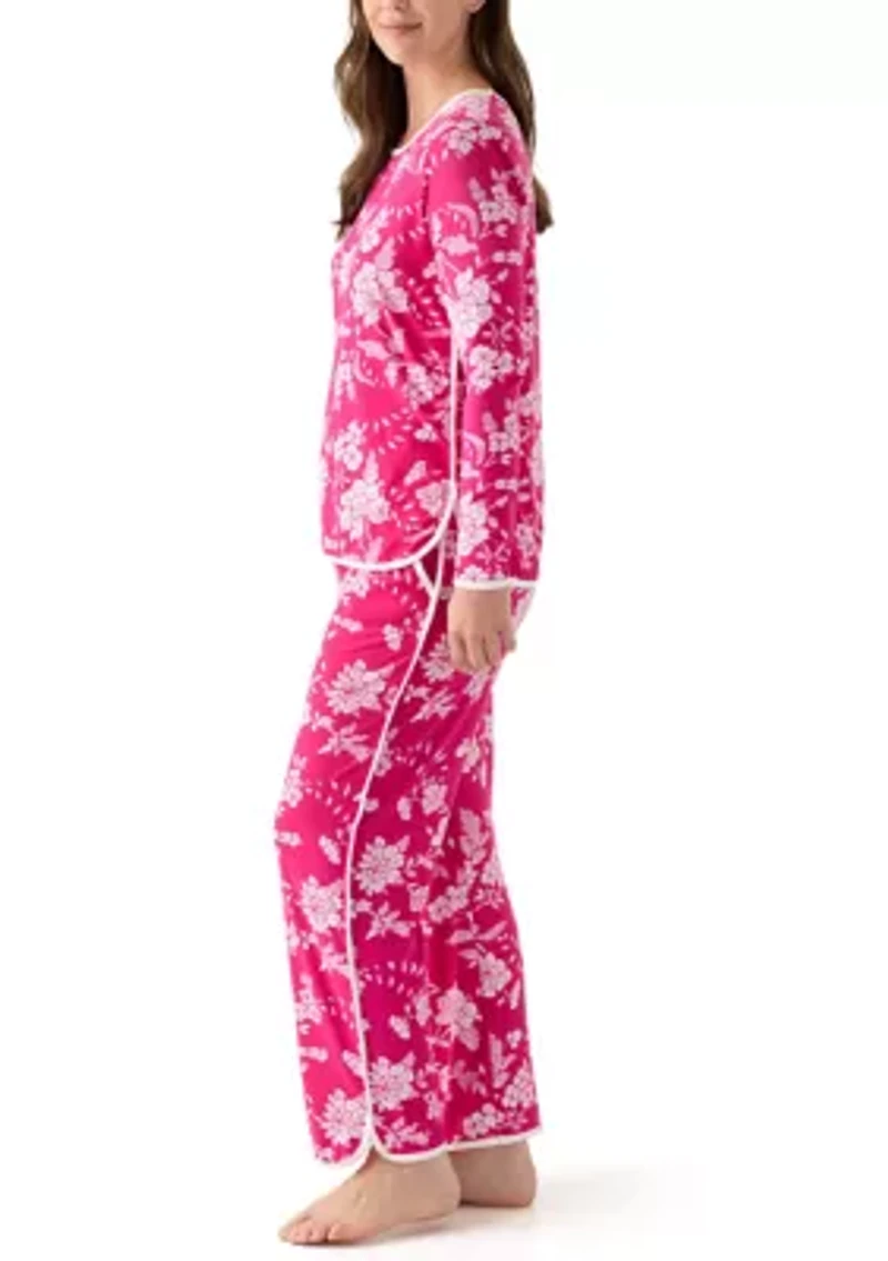 Women's Long Sleeve Pajama Top and Pants Set