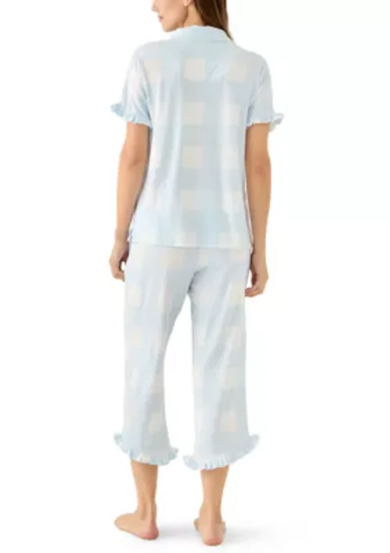 Women's Short Sleeve Ruffle Pajama Set