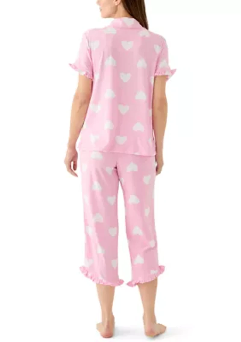 Women's Short Sleeve Ruffle Pajama Set