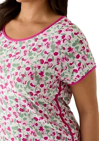 Plus Short Sleeve Crew Neck Yummy Pajama Set