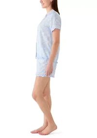 Women's Print Shirt and Shorts Set