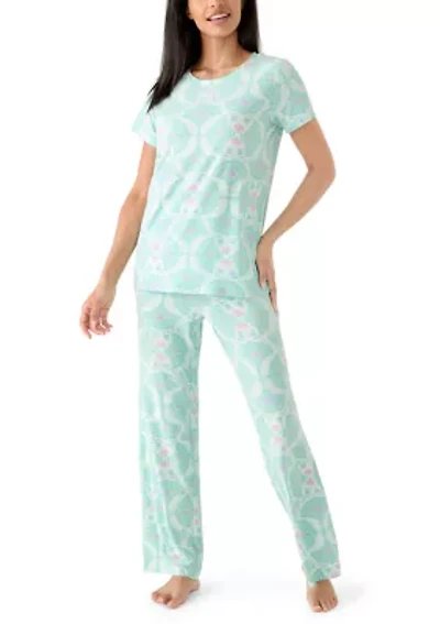 Women's Knit Shirt and Pants Pajama Set