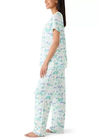 Women's Knit Shirt and Pants Pajama Set
