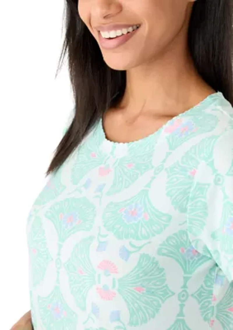 Women's Knit Shirt and Pants Pajama Set